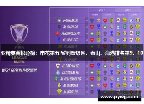 亚精英赛积分榜:申花第五 暂列晋级区,泰山、海港排名第9、10 亚精英赛积分榜:申花第五 暂列晋级区,泰山、海港排名第9、10